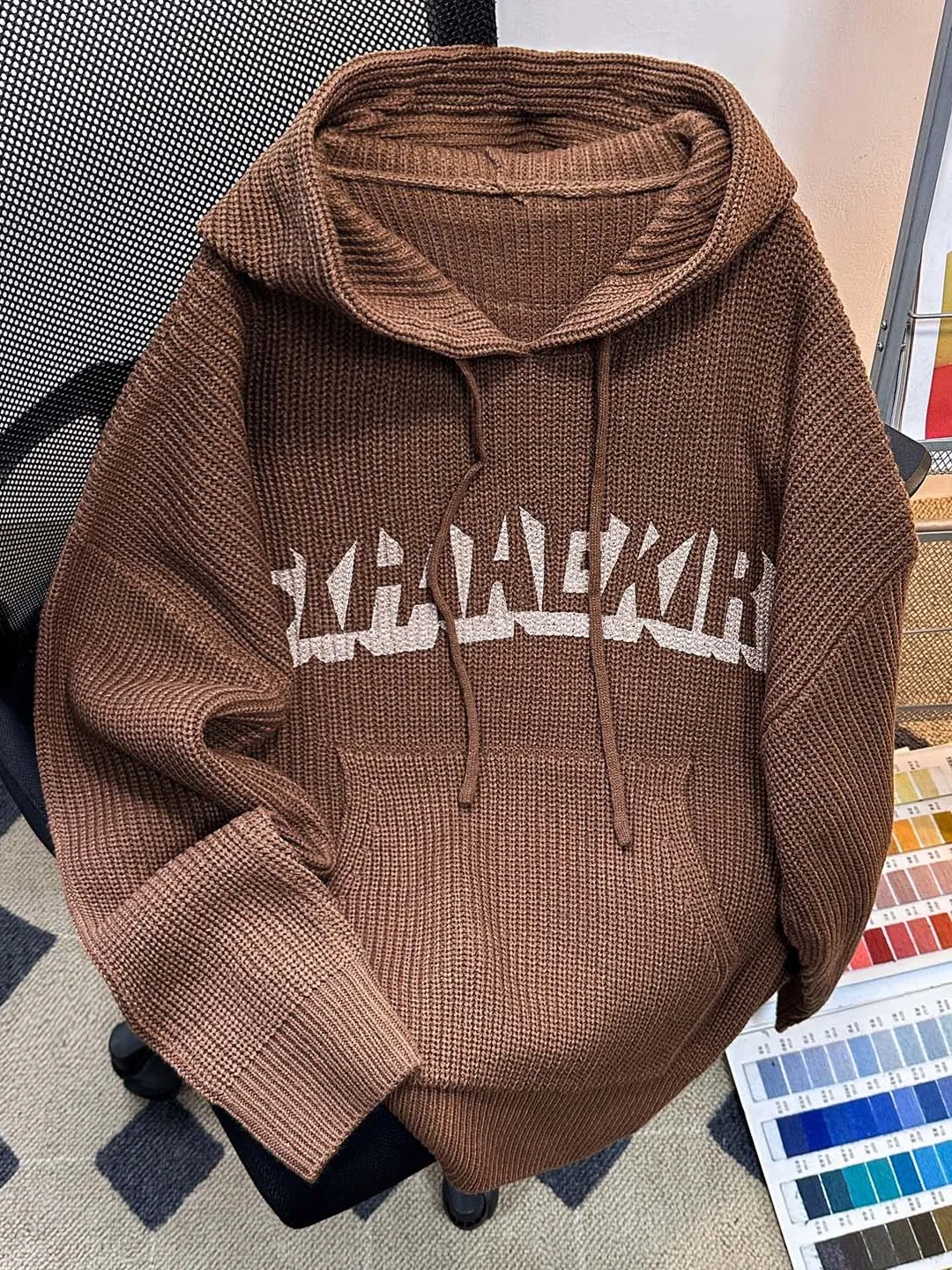 

Мужской вязаный свитер с капюшоном, повседневный, в американском стиле, премиум-класса, с длинными рукавами, теплый, функциональный, модный, трендовый