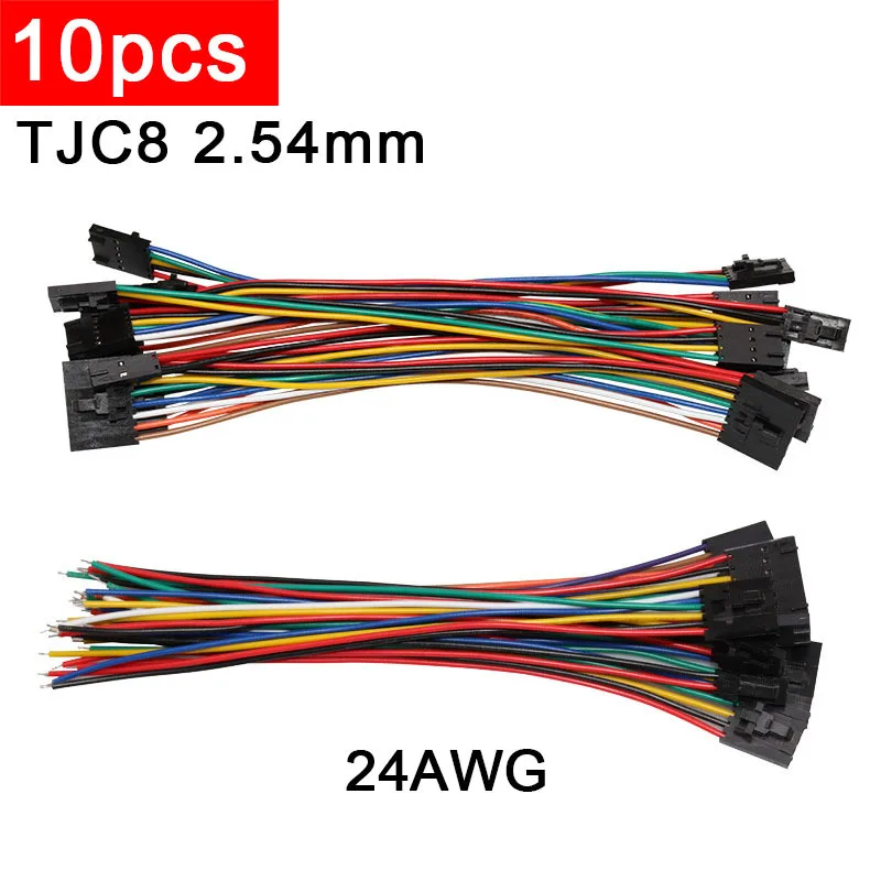 10pcs TJC8 Dupont Locking Terminal 2.54mm Pitch 24AWG Colorful 2P 3P 4P 5P 6P 7P 8P 9P Electronic Wire 2 3 4 5 6P 10cm 20cm 30cm
