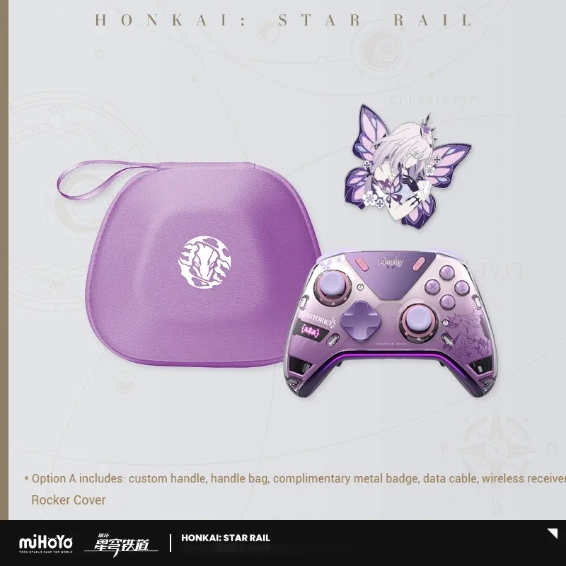 

Mihoyo GamePad Reverie Honkai Star Rail Castorice APEX5 Wireless Bluetooth Gamepads Purple Anime Gamepads Accessory Storage Bag