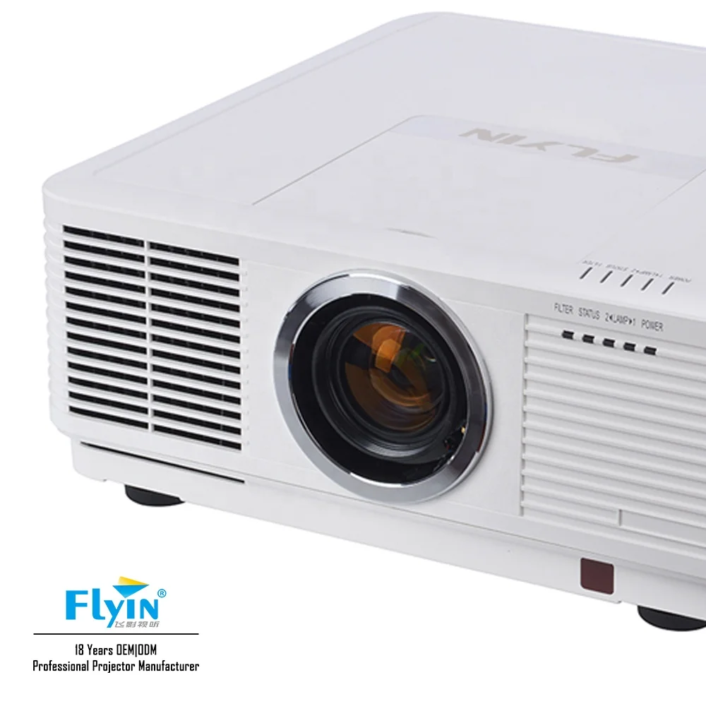 FLYIN 12,000 Lumens 4K UHD Laser Projector DLP Lens  3D Ready  Large Venue Professional Projector
