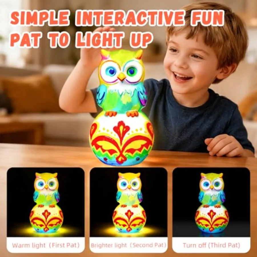 Paint Your Own Lamp Kit, Arts and Crafts for Ages 8-12, DIY Toys Tap Night Light, Arts and Crafts for 4-6, Painting Kit Birthda view 3