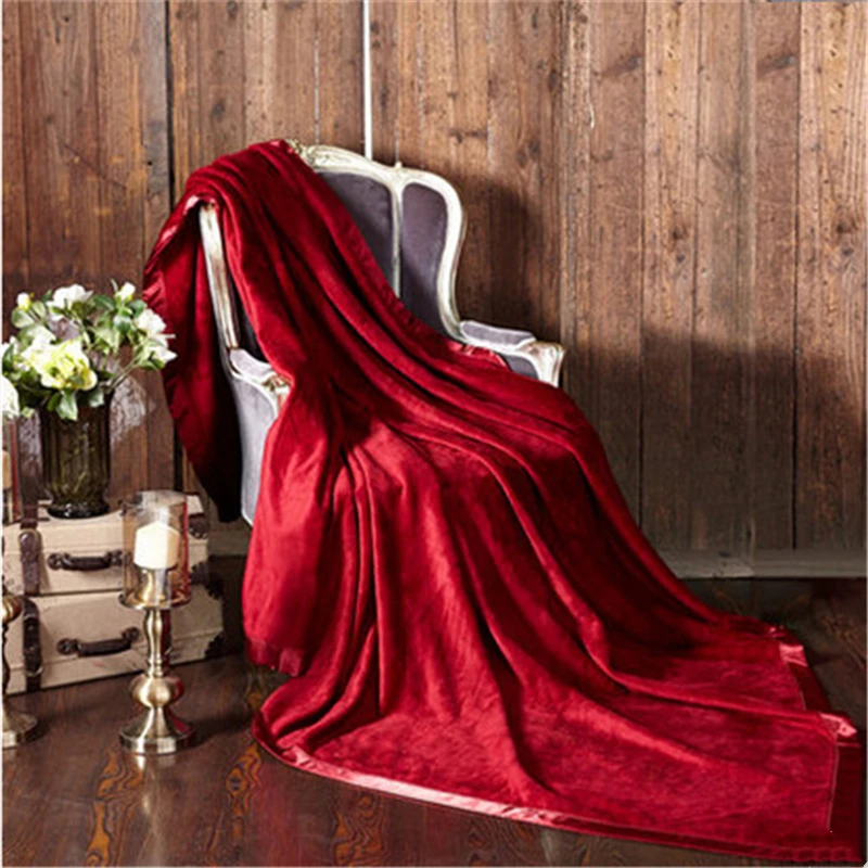 100% Mulberry velvet silk blanket warmful blankets throws bed cover soft healthy bed sheet 78\