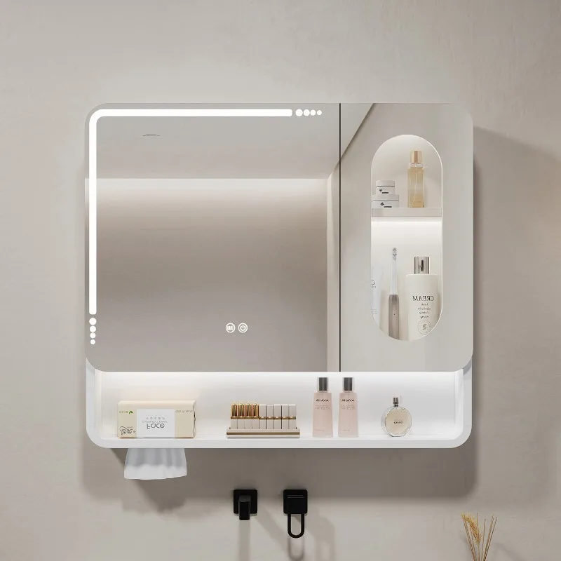 LED Backlit Bathroom Mirror Touch Sensor Anti Fog Dimmable Wall Mounted Heated Frameless Vanity Mirror Bathroom Mirror Cabinet view 2