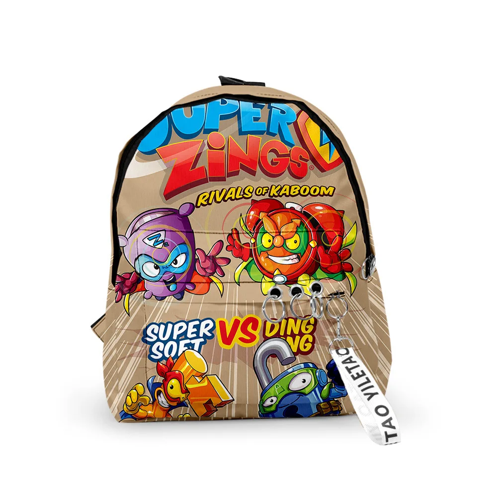 Hip Hop Popular Superzings Backpacks Boys/Girls pupil School Bags 3D Print Keychains Oxford Waterproof Cute Small Backpacks