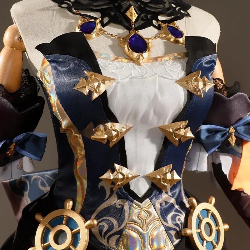 Navia Genshin Impact Costume Cosplay parrucca vestito uniforme stampa Rosula cappello Clorinde costumi di Halloween per le donne