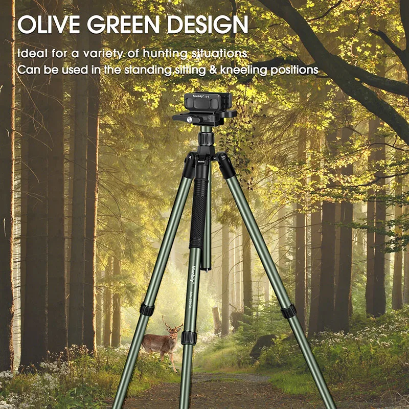 Manbily 530 مللي متر سبائك الألومنيوم المحمولة في الهواء الطلق ترايبود للصيد مع U-3 المحمولة السرج جبل المهنية التصوير ترايبود