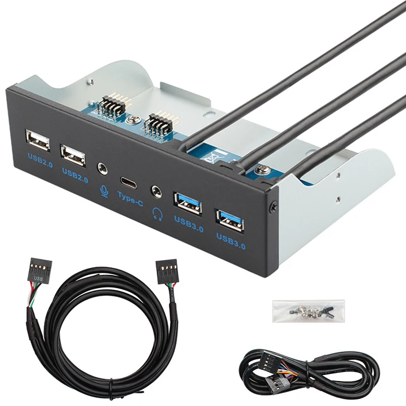 Fast Speed Computer Optical Drive Front Panel KEY-A Type C USB 3.0 HUB 20 Pin Audio Connector Cable 5.25in Adapter Plug and play