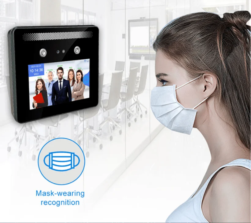 5 inch display AI face access control Staff Attendance face recognition biometric machine machine