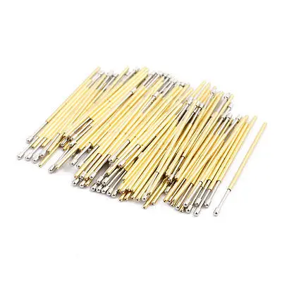 100pcs 1.3mm Head Dia 33.3mm Length Metal Spring Pressure Test Probe Needle PL75-D2