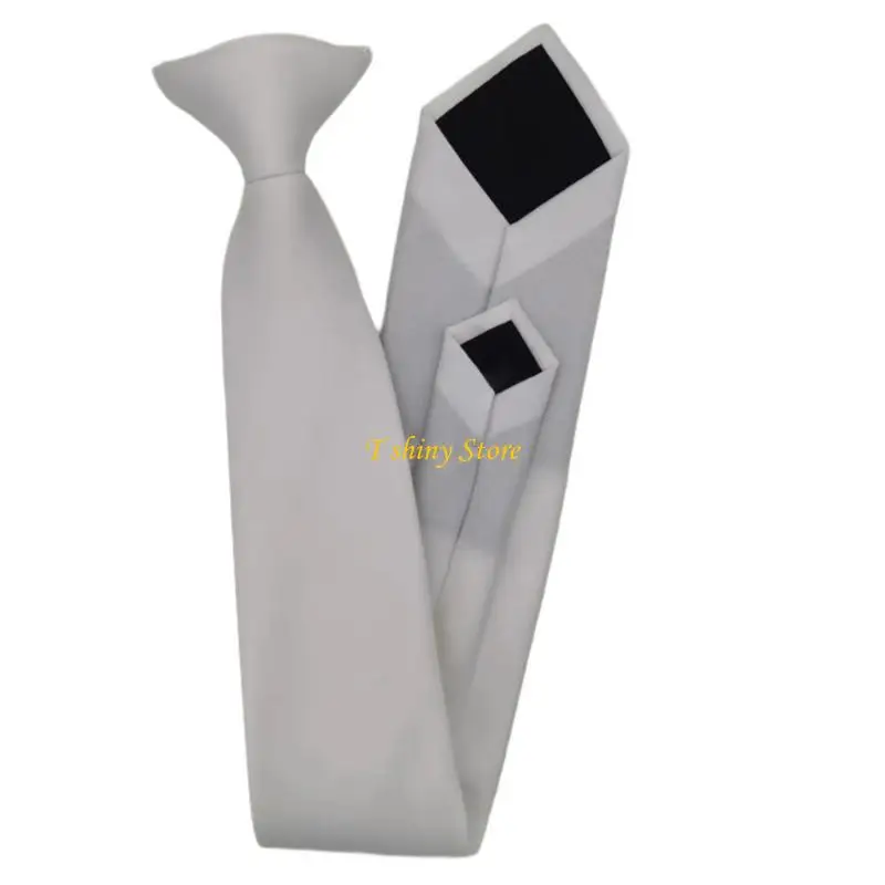 

N58F клип на мужской женский галстук однотонный предварительно завязанный регулируемый галстук для офиса выпускной свадебный