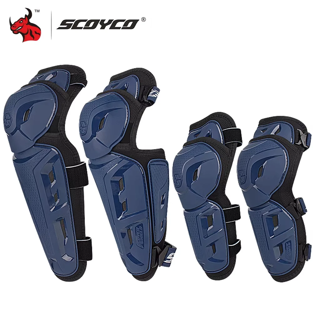 Scoyco New Blue Motorcycle ginocchiere Motocross Off-road protezioni per ginocchiere Motocross + ginocchiere protezione per le gambe