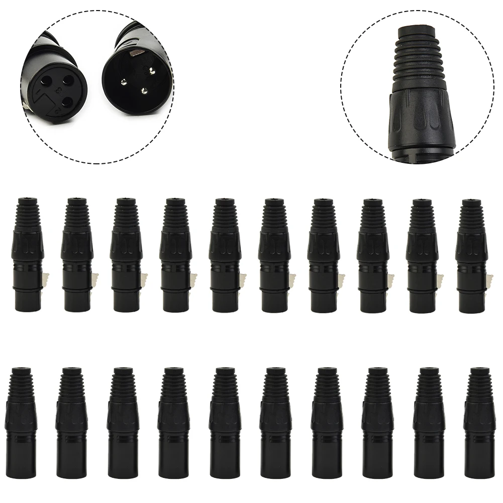 

Cables Plug Connectors Microphone Audio Microphone Audio Plastic + Iron XLR Connectors Plastic Replacement 10 Pairs