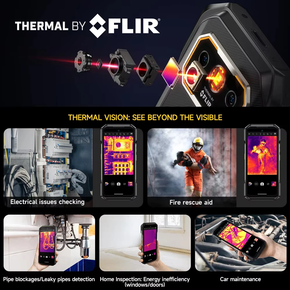 Ulefone Armor 27T Pro 5G THERMAL BY FLIR® Rugged Phone 10600mAh Android 14 Smartphone 64MP 6.78