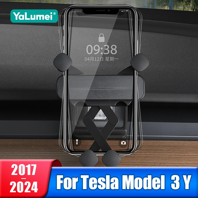 

Car Phone Holder For Tesla Model 3 Y 2017 - 2021 2022 2023 2024 Car Bracket GPS Stand Rotatable Support Mobile Accessories