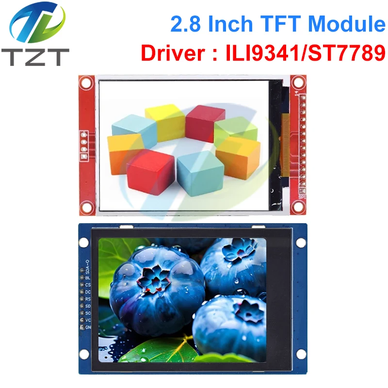 Imagem -03 - Tzt Lcd Serial Port Module para Arduino 2.8 240x320 Spi Tft Pcb Micro sd Ili9341 St77v 5v 3.3v 2.8 Display Led