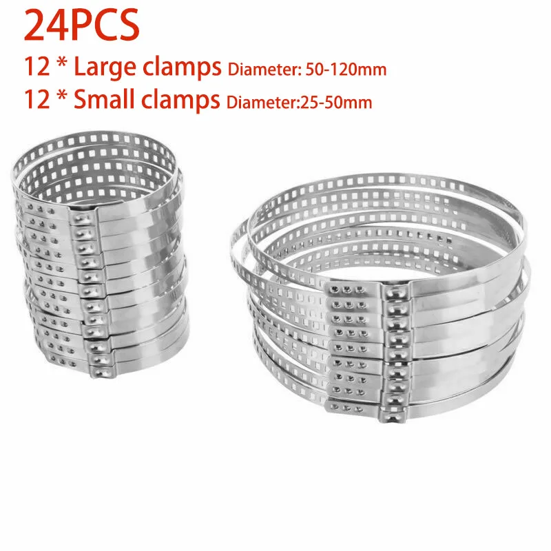 12/24Pcs Axle CV Joint Boot Crimp Clamp Kit Driveshaft Stainless Steel CV Boot Clamp 20- 50mm 50- 120mm Adjustable