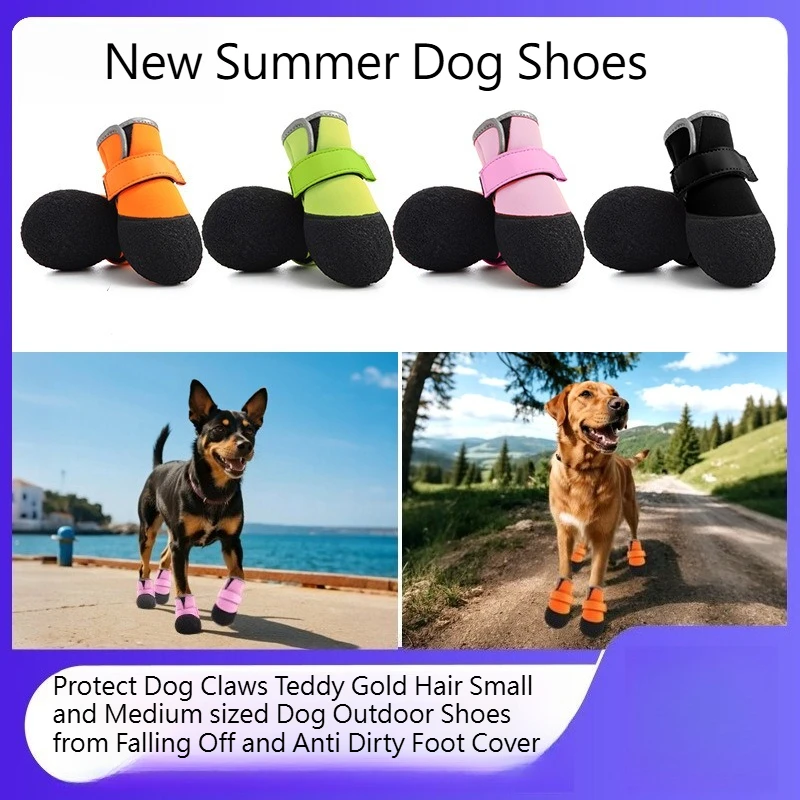 

New Summer Dog Shoes Protect Dog Claws Teddy Gold Hair Small Medium Sized Outdoor Shoes Anti Dirty Foot Cover dog supplies