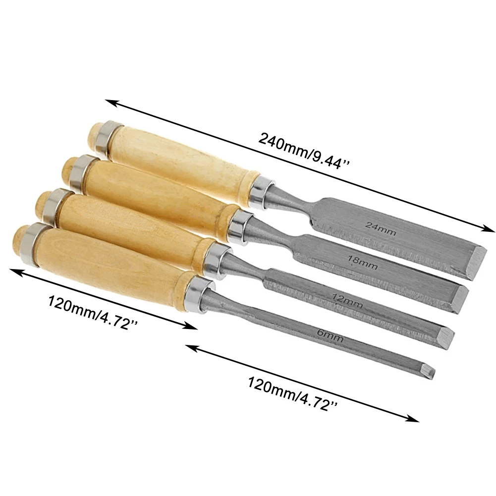 4Pcs Carving Chisel Wood Chisels Set Professional Woodworking Gouge Curved Chisel For Carpentry Sculpture Carve Craft Chisel