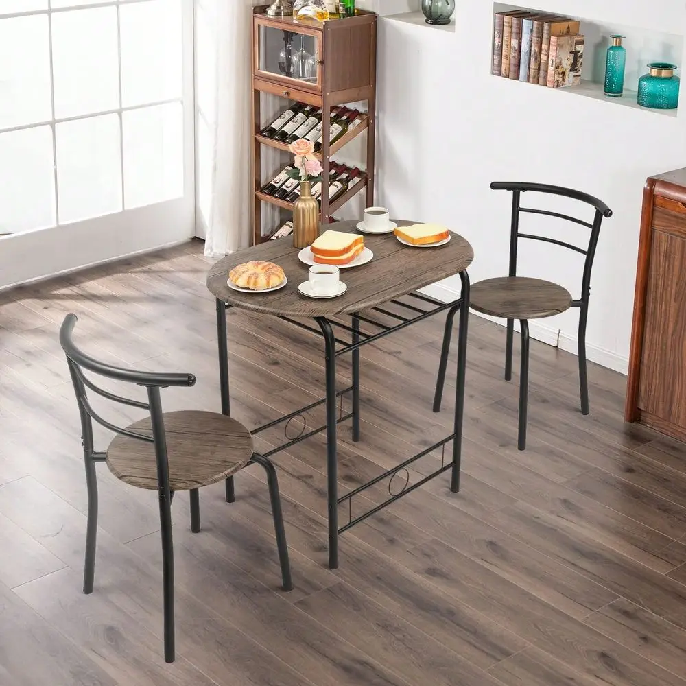 

Piece Dining Set,Small Kitchen Table Set For 2,Breakfast Table Set For 2,Kitchen Wooden Table And 2 Chairs For Small Space Dini