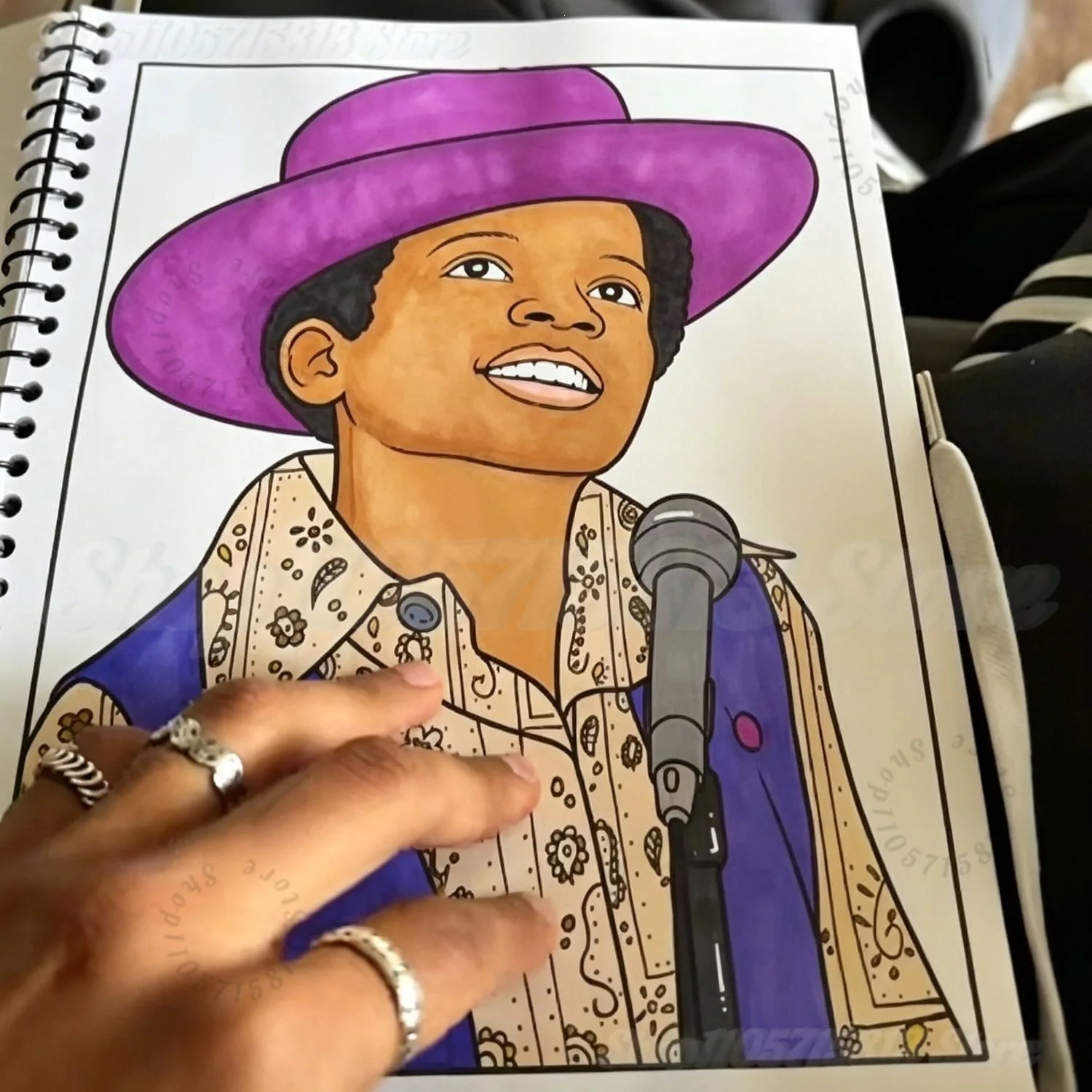 Michael Jackson, der König des Pop, Malbuch für Erwachsene, Stressabbau, Zeichenheft, Popmusik-Fan, Partygeschenk – Detail 4