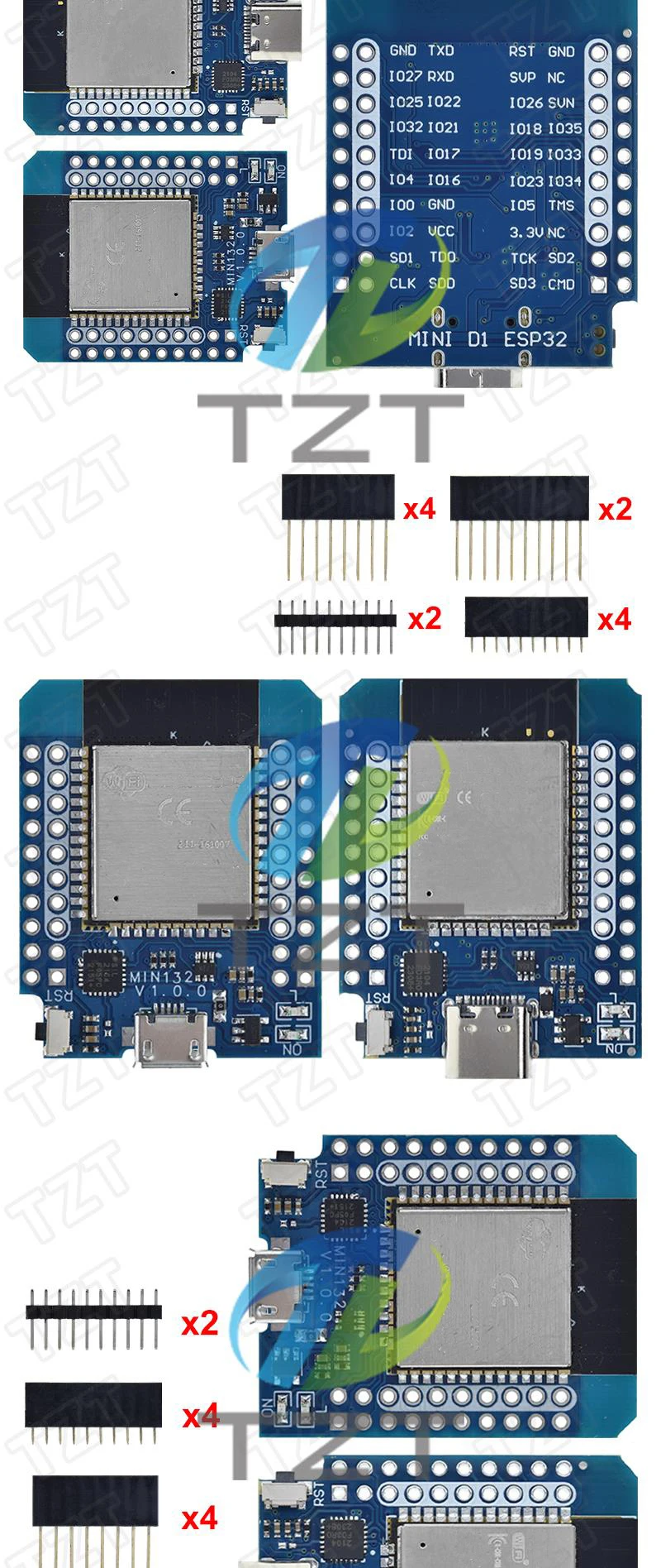 Micro / TYPE-C USB D1 Mini ESP32 ESP-32 WiFi+Bluetooth Internet of Things Development Board basierend auf ESP8266 Voll funktionsfähig – Detail 5
