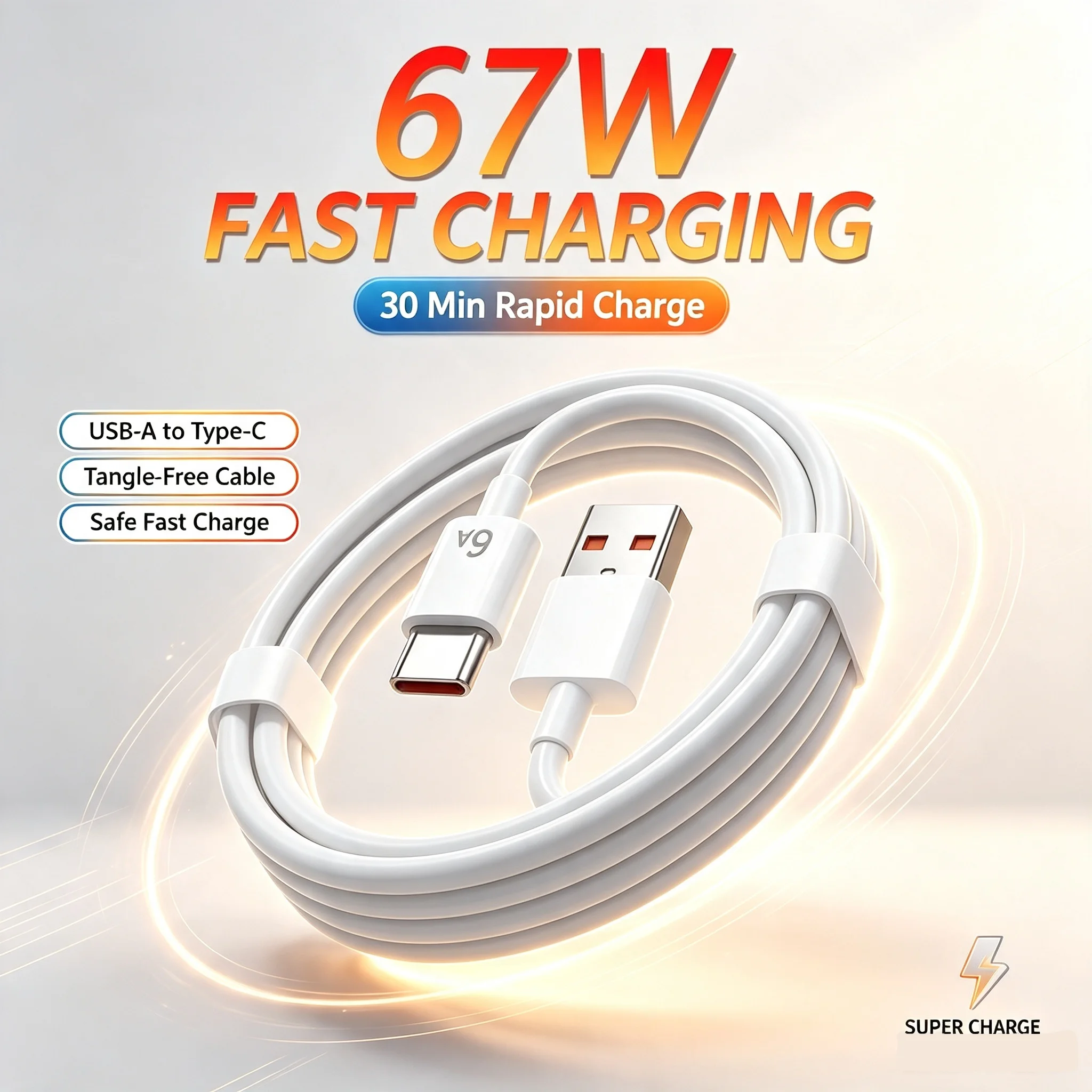 For Xiaomi 67W USB Super Fast Charger Power Adapter For Mi 12 11 6A Type C Cable For POCO X5 X4 Pro Note 9 10 11 Charging