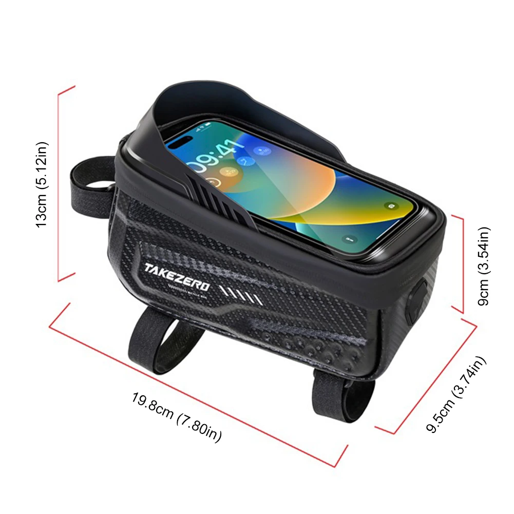 1L Bicycle Upper Tube Bag Waterproof Front Top Frame Tube Bag 6.8 Inch Touch Screen Riding Equipment