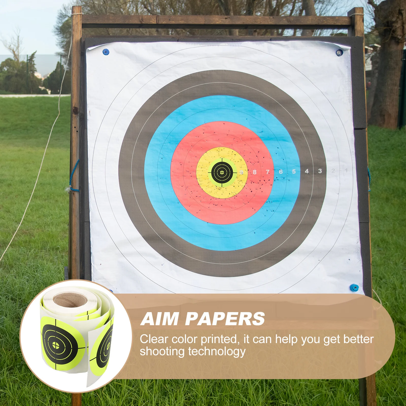 1 Roll Circle Stickers with Fluorescent Design Self-Adhesive Spot Labels for Target Practice Stickers Splatter
