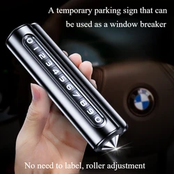 Car Window Breaker Temporary Parking Sign Car Phone Number Ornaments Temporary Parking Card Car Interior Decor