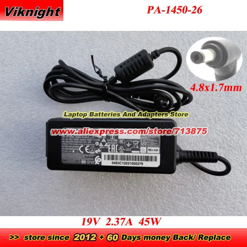 Genuine for LITEON PA-1450-26 AC Adapter 19V 2.37A 45W Power Supply with 4.8x1.7mm Laptop Charger