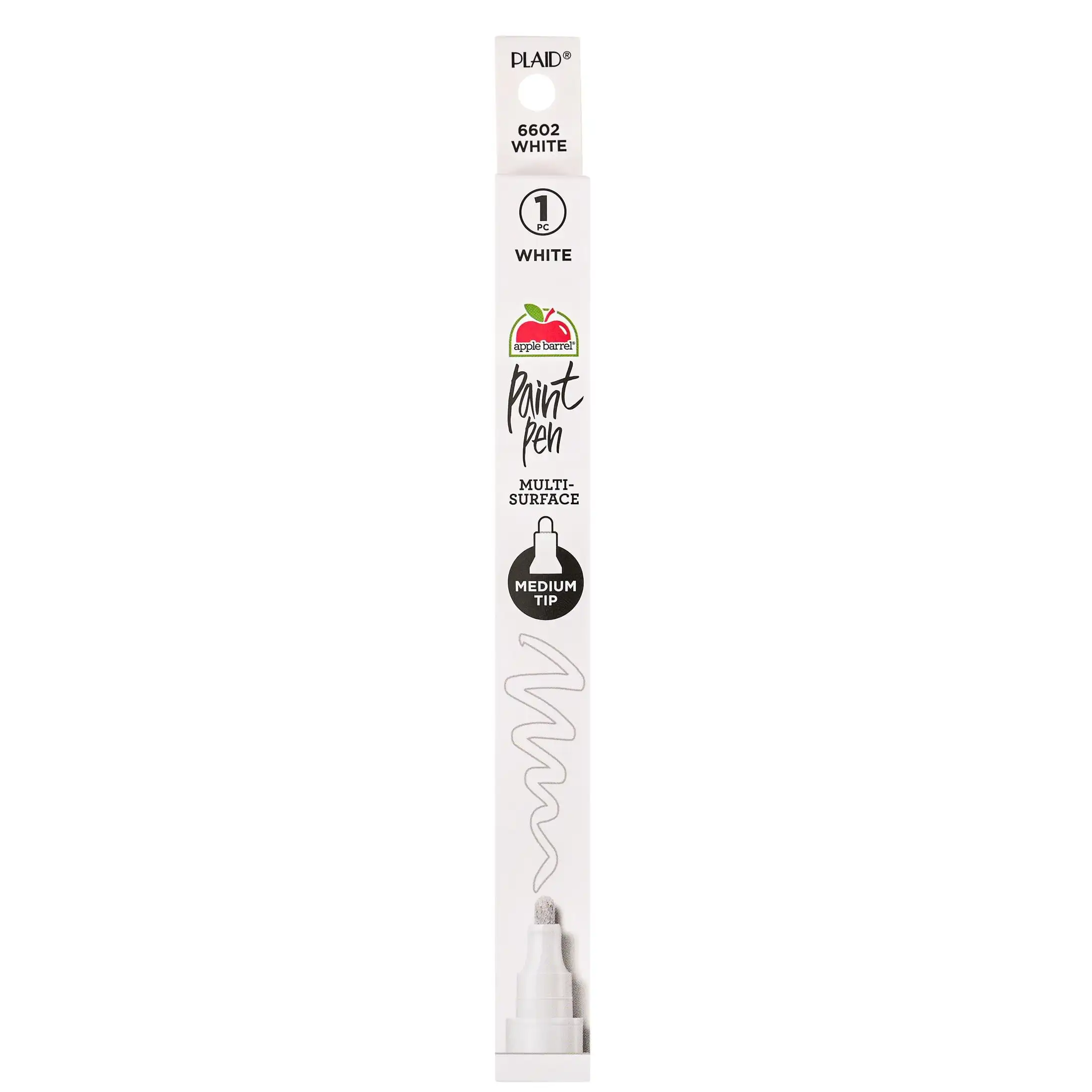 Apple Barrel Multi-Surface Medium Tip Paint Pen, White, 1 Piece art supplies paint brush set Plastic
