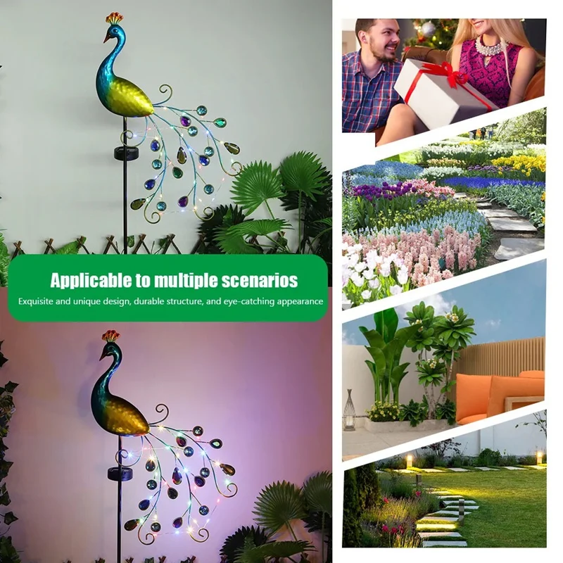 Metal Outdoor Decor Stake Light LED Solar Lawn Lamp Waterproof Solar Pathway Light For Courtyard Garden Path Lawn