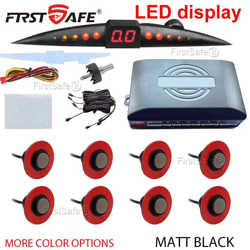 Car Mounted LED Parking Sensor Kit 6/8 Radar Accurate Digital Display Obstacle Distance Alarm Universal Vehicle Accessories