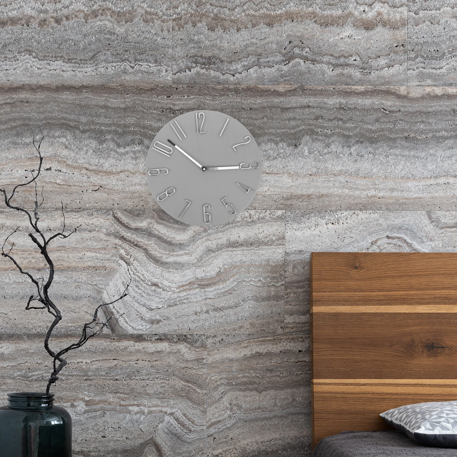 

s Настенные часы 12-дюймовый креативный дизайн для спальни, офиса, надежный, легко читаемый, тихий, современный стиль, домашний декор