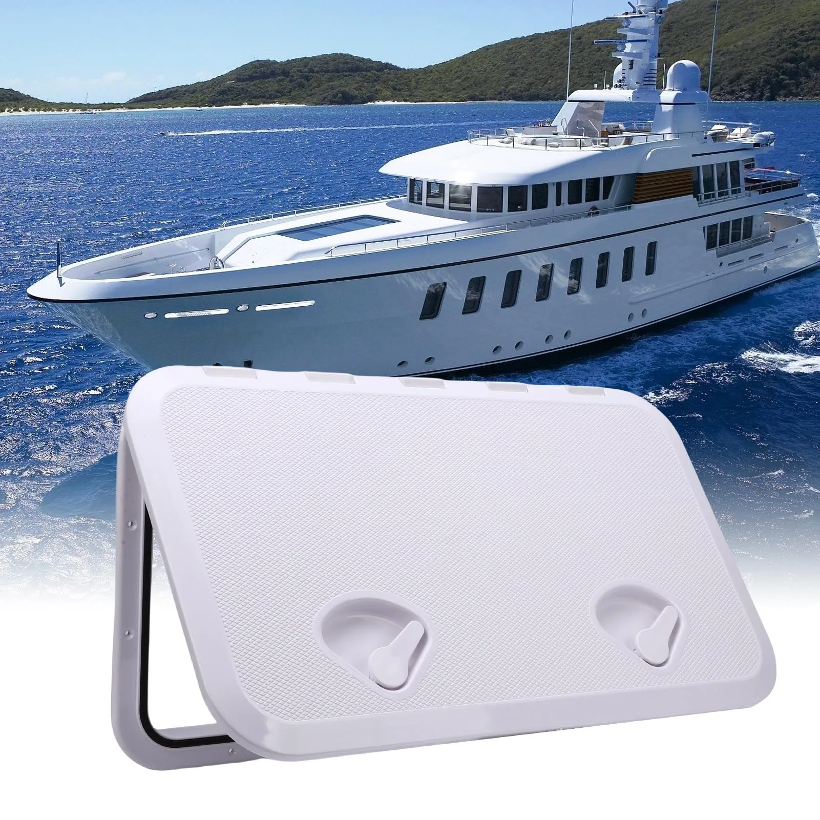 Boat Hatch 24in*14in Rectangle Boat Deck Hatch 180° Opening Lid Marine Boat Access Hatch Lid for Yachts RV Marine Accessories
