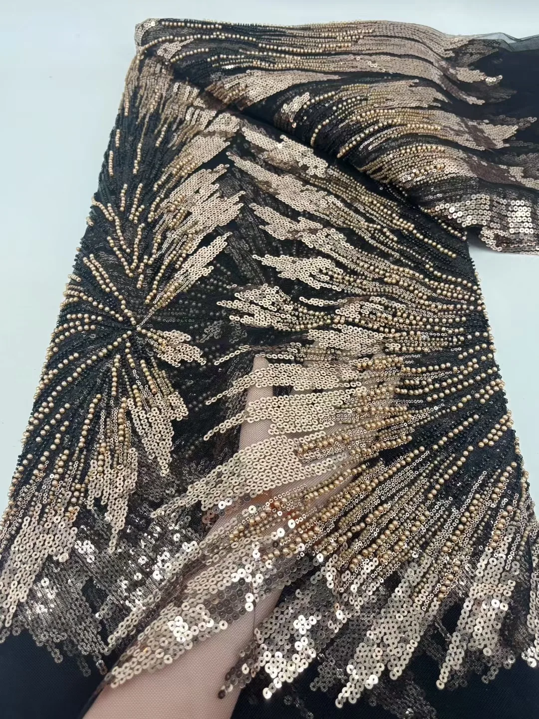 Tissu africain de luxe en dentelle à paillettes pour marié, broderie de perles de haute qualité, Tulle français en dentelle rouge pour robes de mariée nigériennes