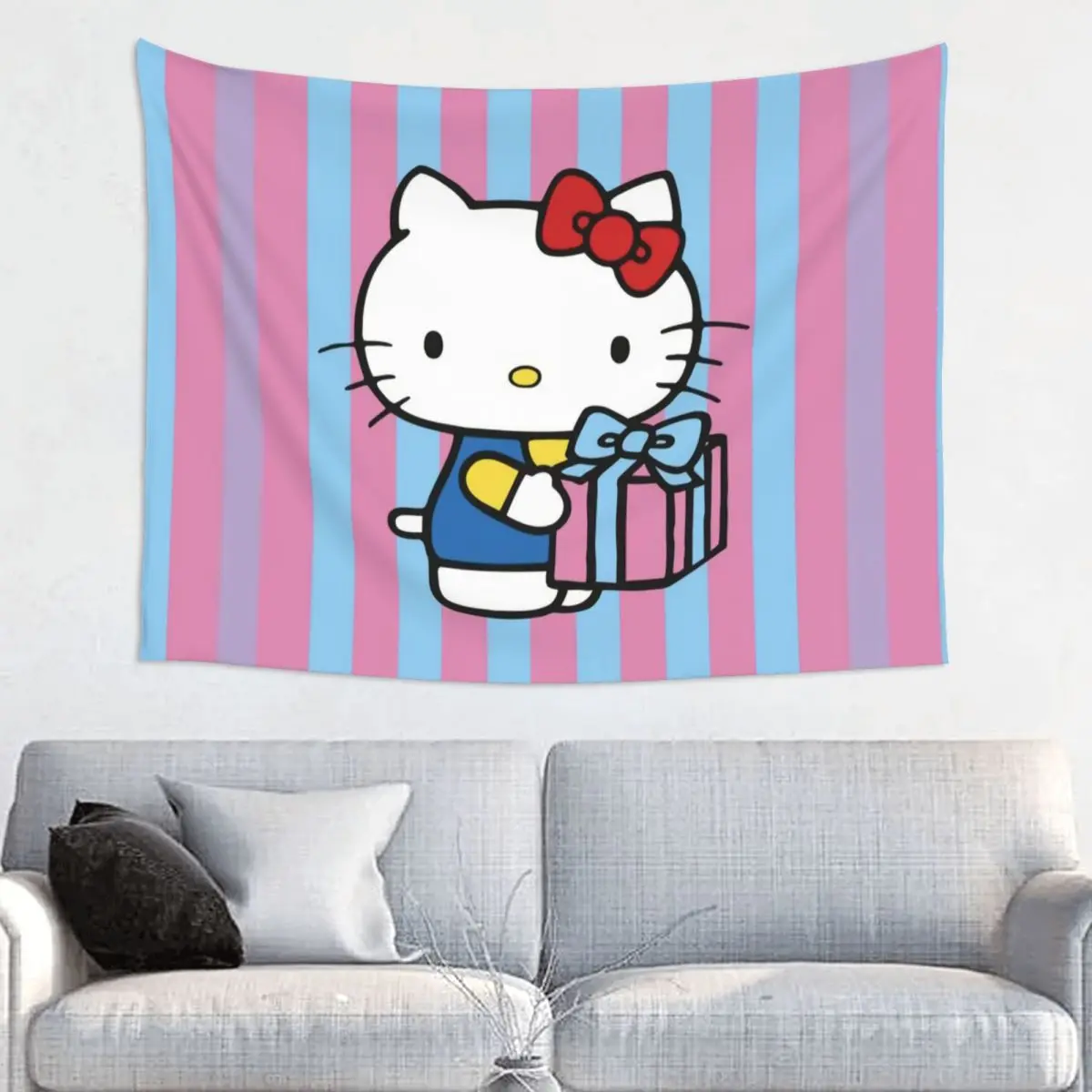 Custom Hello Kitty Anime Tapestries for Bedding Hippie Wall Hanging Tapestry Home Decor