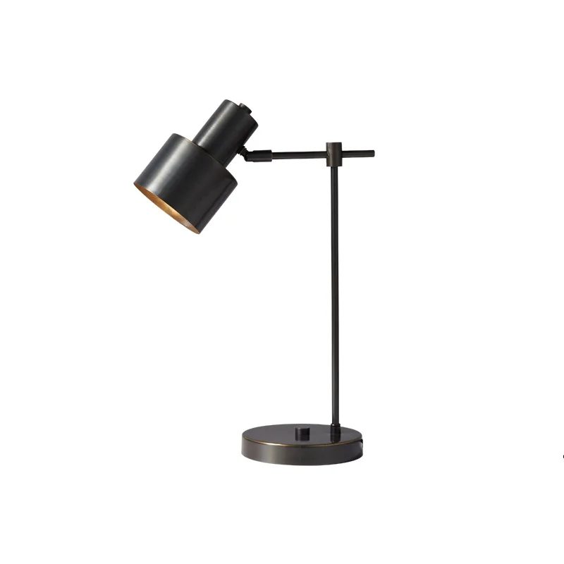 

All-copper Nordic bedside table lamp, bedroom home post-modern simplicity, American retro creative lamps