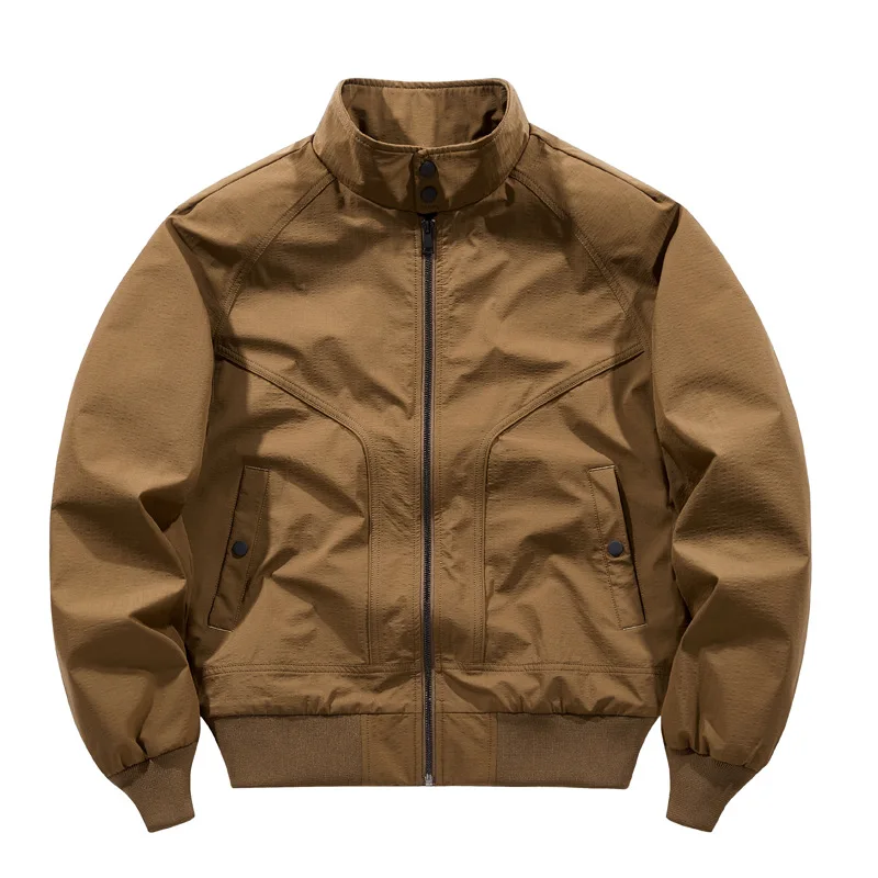 

Akkad Kuti Amekji Men Jacket Spring Autumn New American Retro Workwear Flight Jacket Outdoor Camp Travel Stand Collar Men