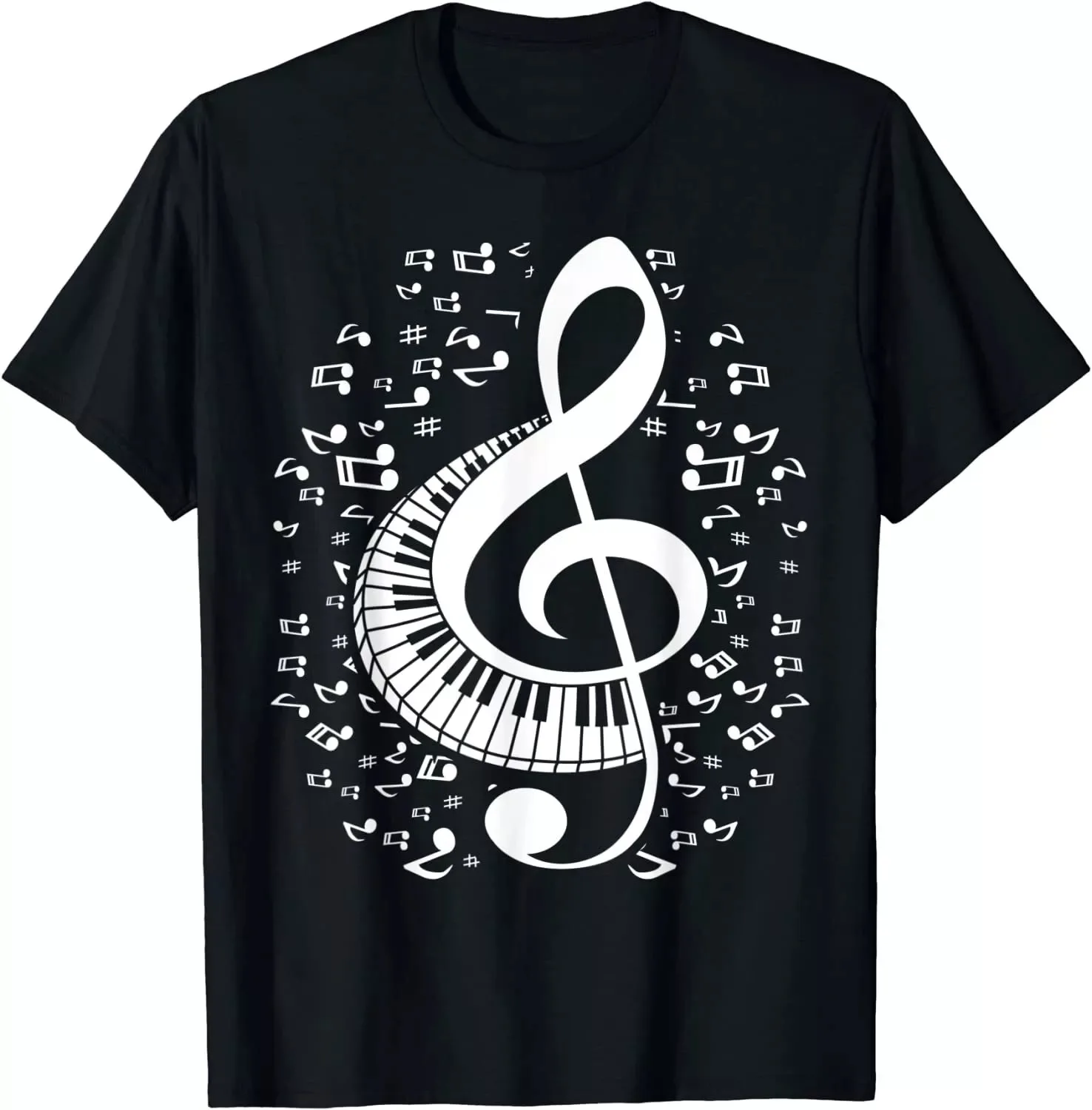 Treble Clef Keyboard Classical Music-Notes Pianist Piano T-Shirt