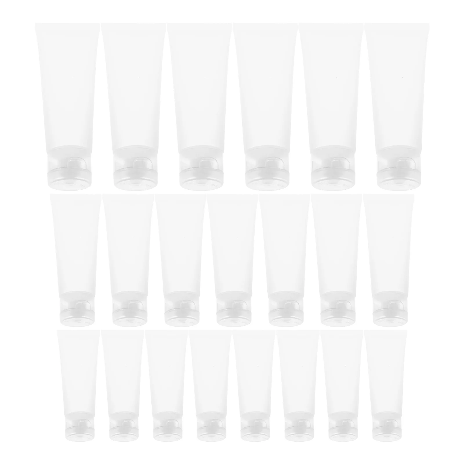

30Pcs Empty Squeeze Tubes Transparent Frosted Reusable Travel Containers 20Ml 30Ml 50Ml Flip Cap Refillable Pe Tubes for Makeup