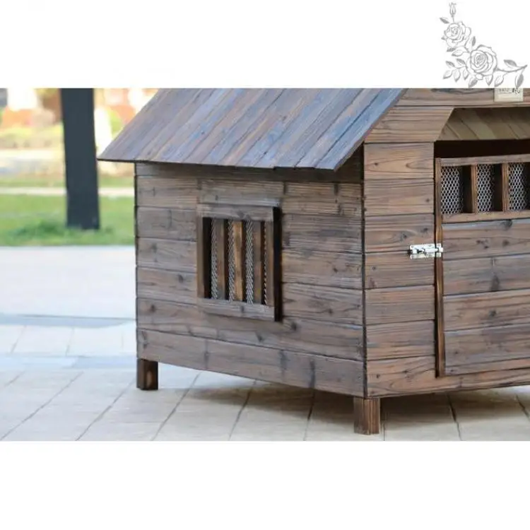 Outdoor Kennel Warm Small Stable Puppy Dog Pet Nest Bed Corgi Waterproof Cover Wooden House Solid Wood Golden Retriever