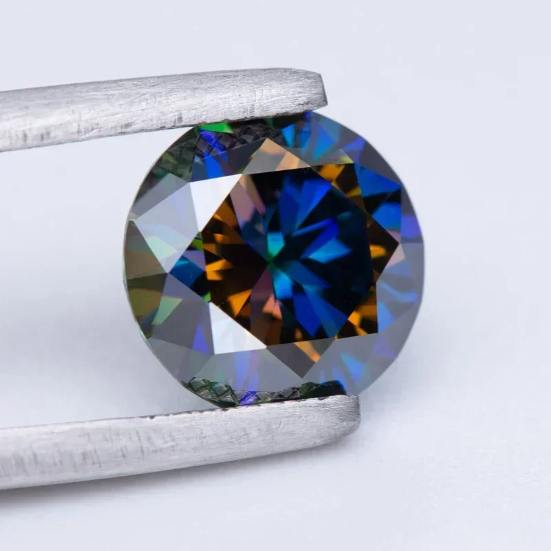 Moissanite steen regenboog paarse ronde geslepen edelsteen Lab gemaakt diamant geavanceerde sieraden maken materialen met GRA-certificaat