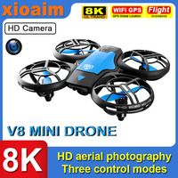 For Xiaomi Mini V8 Drone 4K 8K HD Camera Drones WiFi FPV Air Pressure Height Maintain Foldable Quadcopter RC Drone for Toys