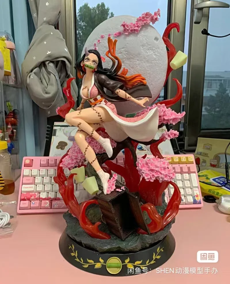 31/42cm Gk Demon Slayer Anime Figure Kamado Nezuko  With Light Action Figurine Collectible Model Statue Gift Toys For Children