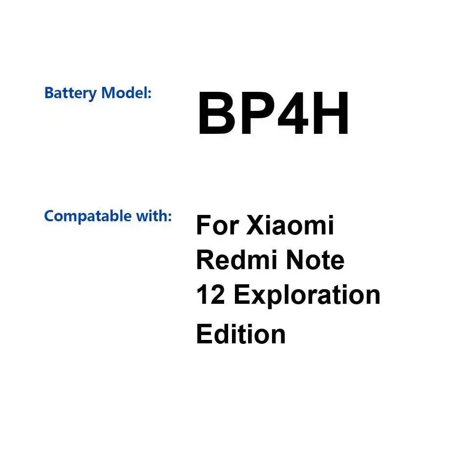 

Mobile Phone Battery BP4H For Xiaomi Redmi Note 12 Exploration Edition 2150Mah Good Low-Temperature Performance High-Capacity