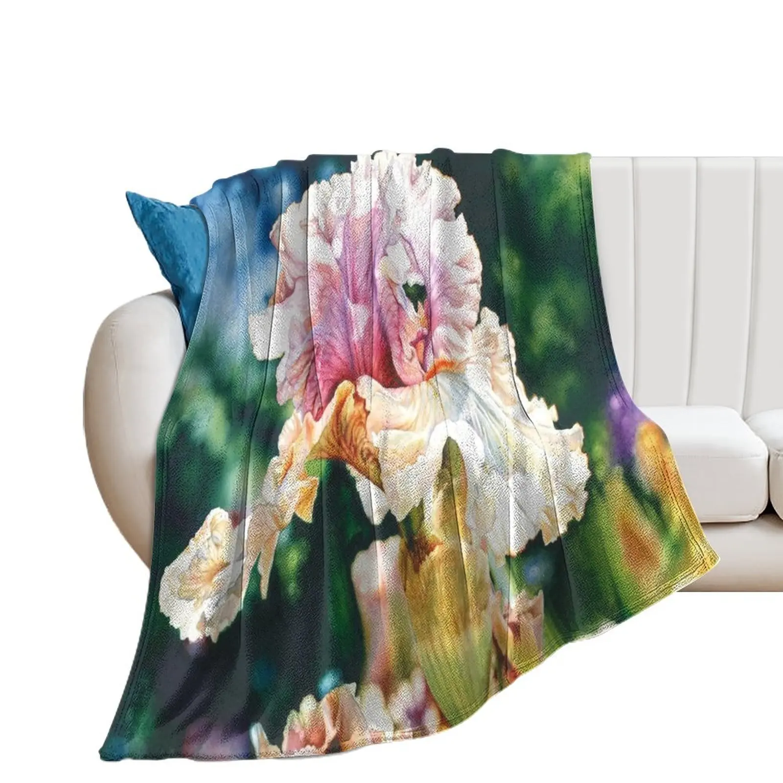 

Springtime in Bloom Watercolor Painting Throw Blanket Decoratives for babies valentine gift ideas Cute Blankets