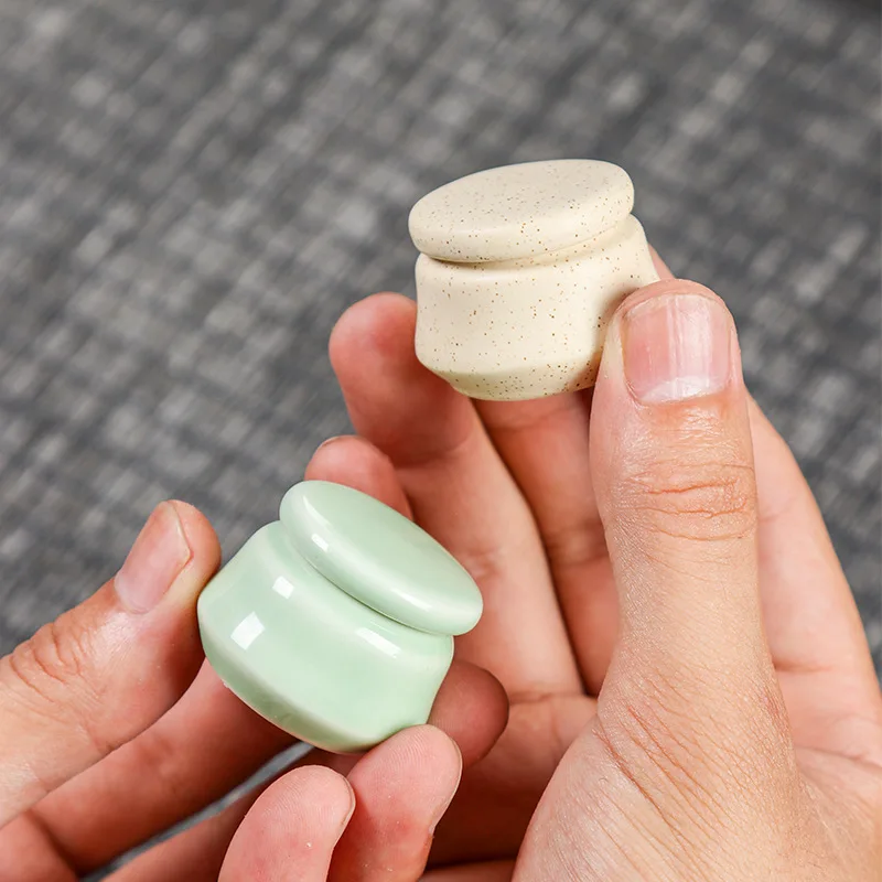 5ml Cosmetic Container Mini Ceramic Jar Face Cream Bottle Cute Portable Solid Perfume Small Pot Empty Jar Ceramic Sealed Jar