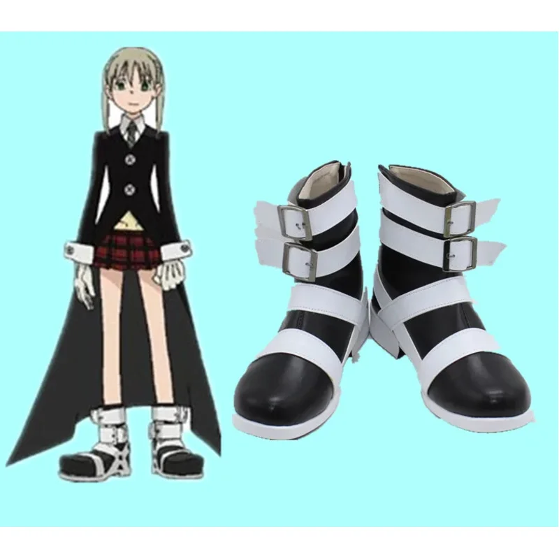

2025 11, аниме Soul Eater Maka Albarn, обувь для косплея, необычные короткие сапоги на высоком каблуке, парик для карнавальной вечеринки на Хэллоуин