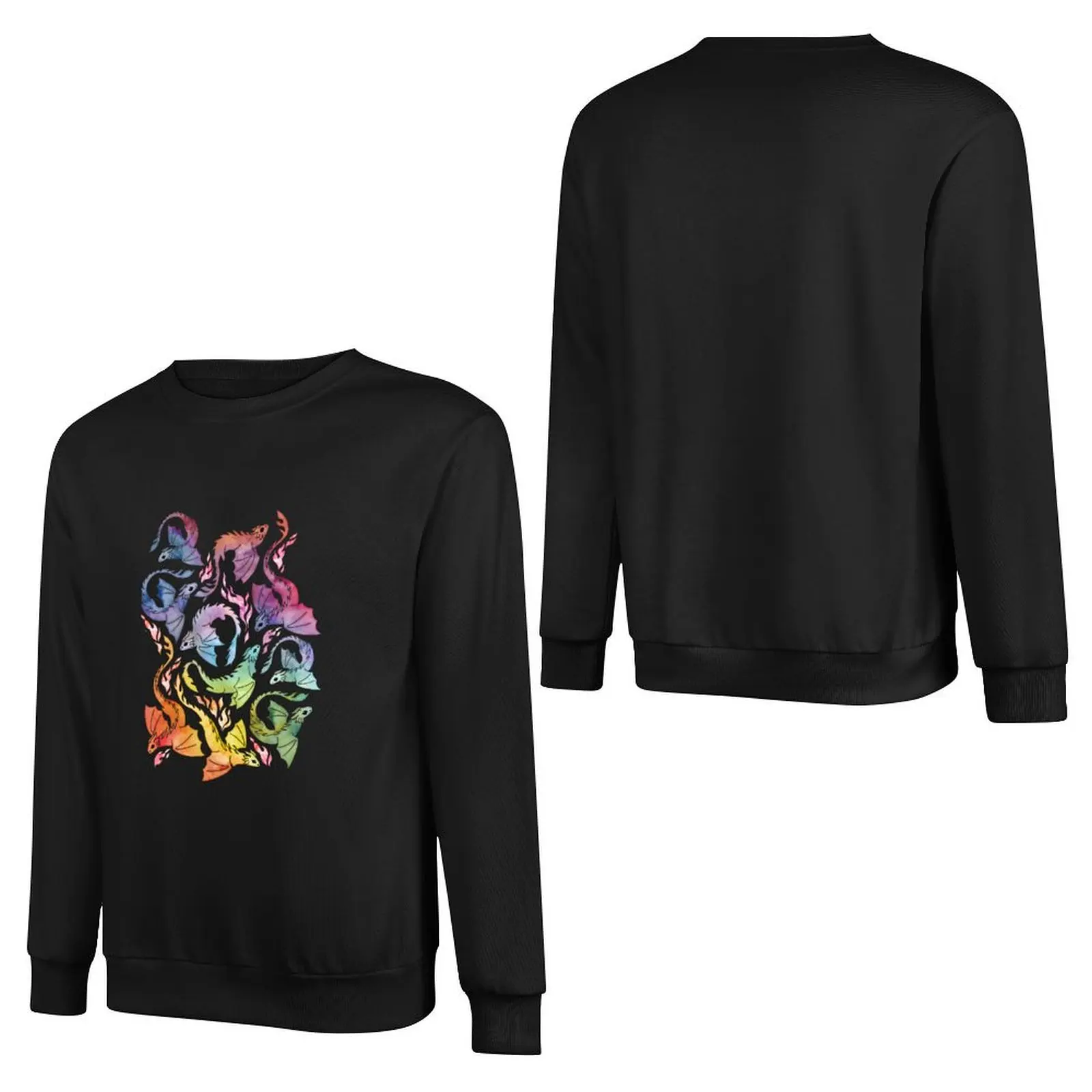 Dragon fire dark rainbow Pullover Hoodie graphic t shirts men men clothing men's sweat-shirt set men wear aesthetic sweatshirts